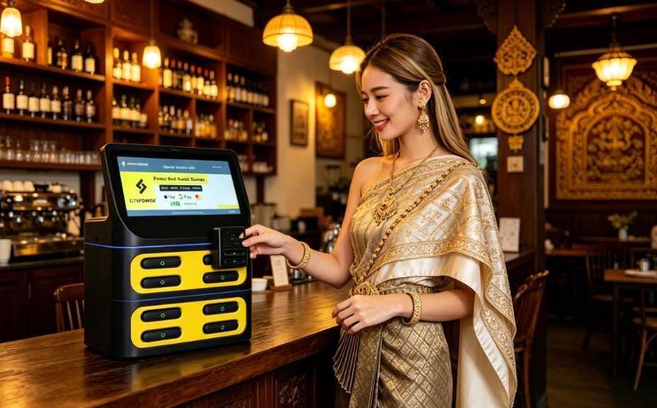 Kenya power bank devices in commercial and tourist scenes